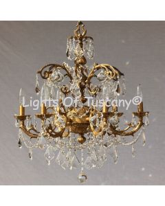 Solid brass candelabra crystal chandelier Italian 
