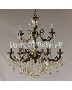 Solid brass candelabra crystal chandelier