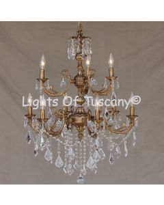 Solid brass candelabra crystal chandelier
