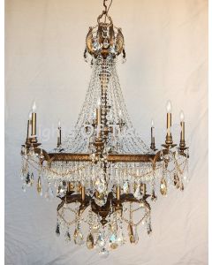 Vintage Crystal Chandelier, European Crystal Chandelier