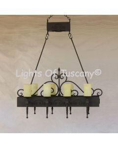 Tuscan wrought Iron Island chandelier
