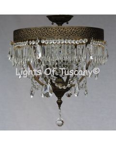 Solid brass candelabra crystal Flush Mount  
