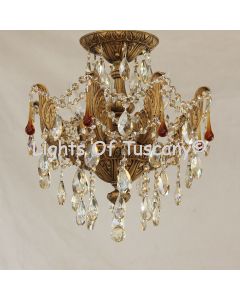 Solid brass candelabra crystal Flush Mount