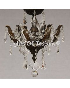  Solid brass candelabra crystal Flush Mount