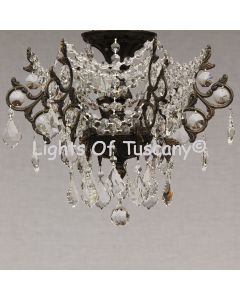 Solid brass candelabra crystal Flush Mount