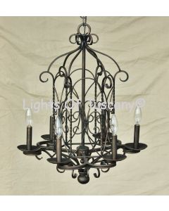 Country Italian-Gothic-Tuscan Chandelier-Hand Forged-Wrought Iron