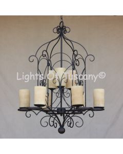 	Country Italian-Gothic-Tuscan Chandelier-Hand Forged-Wrought Iron
