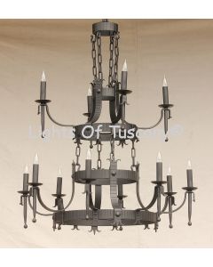1624-12 Spanish Style Wrought Iron Chandelier