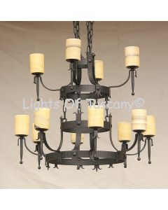 1625-12 Spanish Style Wrought Iron Chandelier