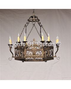 Rustic Gothic Spanish Tuscan Vintage Antique Chandelier