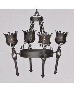 Gothic Torch Chandelier