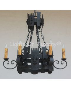 Gothic/ Medieval Style wrought Iron Chandelier