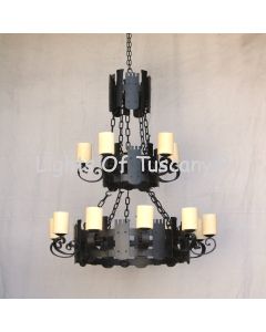 1723-15 Wrought Iron Castle Gothic Style Chandelier
