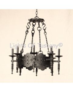 19th century style chandelier, gothic chandelier, gothic revival chandelier, Spanish gothic chandelier, iron gothic style chandelier, iron chandelier, vintage chandelier