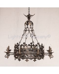 1738-6 Wrought Iron Antique Style Chandelier 