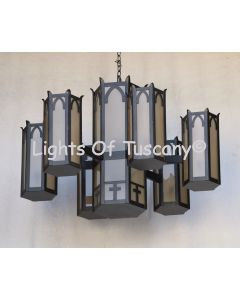 1745-9 Wrought Iron Gothic Style Chandelier 
