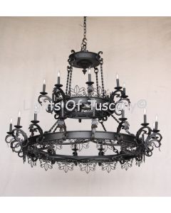 1845-24 Wrought Iron Chandelier