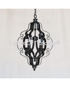 1916-4 Traditional Decorative Scroll Iron Hanging Pendant Light