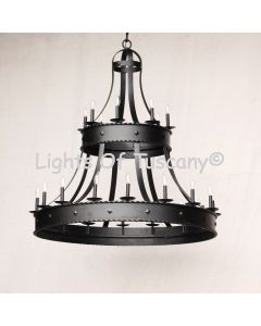 1929-24 Wrought Iron Contemporary Gothic Style Chandelier
