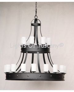 1929-24GL Wrought Iron Contemporary Gothic Style Chandelier