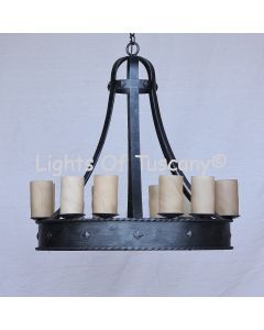 1930-8 Mediterranean/Spanish Style Iron Chandelier