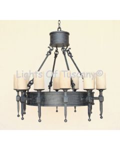 1937-12GLS Iron Chandelier