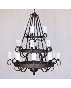 Mediterranean style iron chandelier, great room iron chandelier, large wrought iron chandelier, 3 tier chandelier, Spanish Style Chandelier, Tuscan Style Chandelier, Wrought Iron Chandelier, Commercial grade chandelier, rustic style chandelier, transition