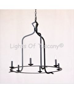 1945-6 Rustic Spanish Style Wrought Iron Chandelier