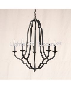 1960-5 Wrought Iron Contemporary Style Chandelier