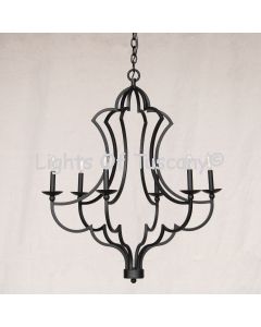 1964-6 Wrought Iron Contemporary Iron Chandelier