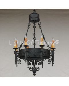 Spanish Wrought Iron Chandelier.