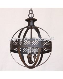 2001-3 Transitional Style Wrought Iron Sphere Chandelier 