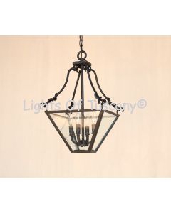 Transitional Hanging Lantern, Hanging Lantern, Interior Hanging Light, Mediterranean Hanging Lantern, Wrought Iron Lantern. 