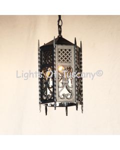 2013-1 Gothic Revival Wrought Iron Hanging Lantern