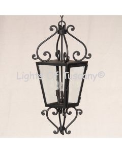 2022-4 Wrought Iron Italian Tuscan Style Hanging Lantern
