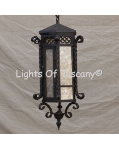 pendant-lighting-hanging-Hand-Forged Wrought Iron/ Spanish Revival lantern