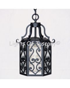 2043-3 Spanish Revival Wrought Iron Outdoor Hanging Lantern