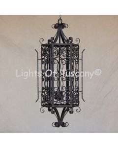 pendant-lighting-hanging-Hand-Forged Wrought Iron/ Spanish Revival lantern