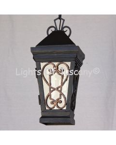 2096-1 Craftsman Colonial Style Wrought Iron Outdoor Hanging Lantern Light