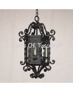 2098-1 Wrought Iron Spanish Style Hanging Lantern
