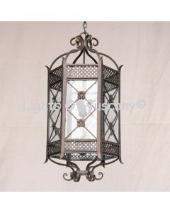 2109-3 Wrought Iron Italian Tuscan Mediterranean Style Hanging Lantern