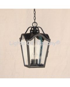 2118-3 Spanish Contemporary Style Wrought Iron Hanging Outdoor Lantern