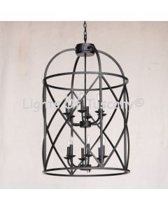 2352-6 Wrought Iron Contemporary Style Hanging Lantern