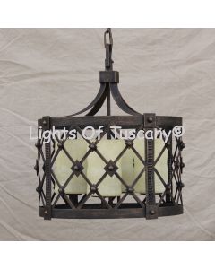 pendant-lighting-hanging-Hand-Forged Wrought Iron, gothic pendant light, drum light, round pendant light, modern drum light, contemporary 