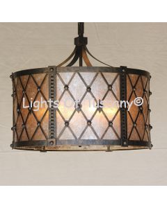 2367-6 Contemporary / Transitional Iron Drum Chandelier  Iron Spanish Mediterranean 