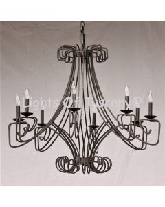 Contemporary Wrought Iron Chandelier 