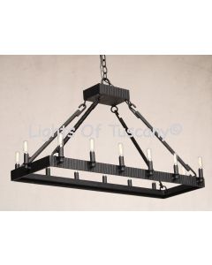 2392-14 Wrought Iron Contemporary Style Linear Chandelier