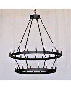 Wrought iron rustic chandelier, farmhouse chandelier, 2 tier inverted chandelier, contemporary rustic chandelier, wagon wheel chandelier, commercial grade lighting, LED chandelier, inverted chandelier, 