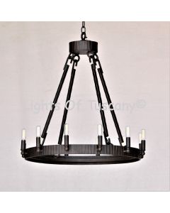 2398-12LG Wrought Iron Contemporary Wrought Iron Chandelier