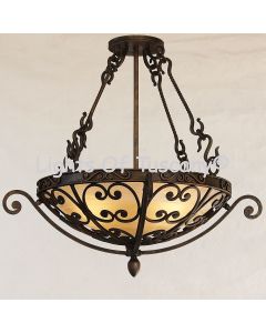 2404-3 Mediterranean/Tuscan Style Iron Hanging Bowl Pendant Light